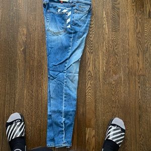 Authentic Offwhite diagonal pocket skinny jeans